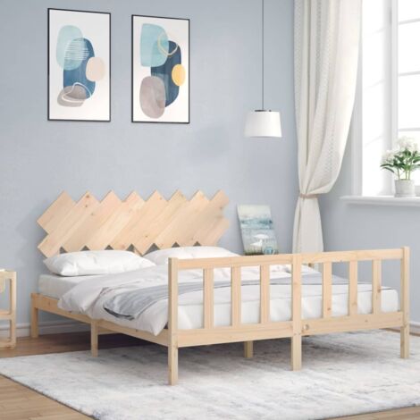 Cadre de lit sans matelas-Structure de lit 160x200 cm bois massif de pin 537261 (1/5)
