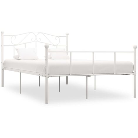 Cadre de lit sans matelas-Structure de lit blanc métal 120x200 cm 975377 (1/5)