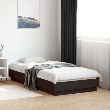 Cadre de lit sans matelas-Structure de lit noir 90x190 cm bois ingénierie 683621 (1/5)