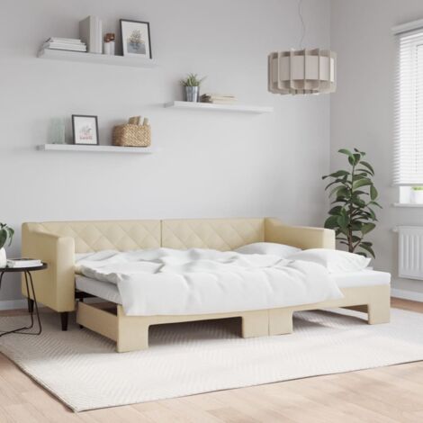 Lit de jour avec gigogne sans matelas-Canapé-lit crème 80x200 cm 788686 (1/5)