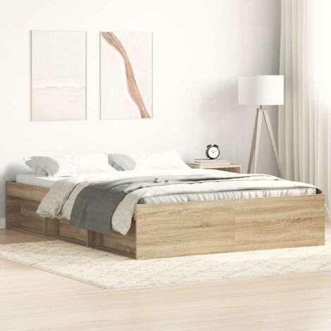 Cadre de lit sans matelas-Structure de lit chêne sonoma 160x200 cm 913351 (1/5)