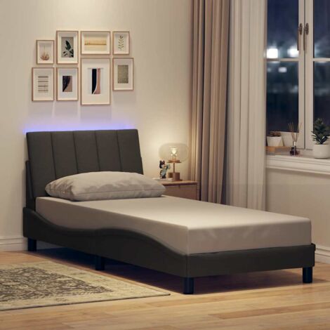 Cadre de lit sans matelas-Structure de lit gris foncé 90x190 cm tissu 788720 (1/5)