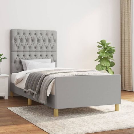 Cadre de lit sans matelas-Structure de lit gris clair 90x190 cm tissu 638204 (1/5)