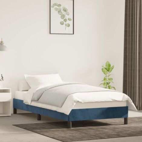Cadre de lit sans matelas-Structure de lit bleu foncé 90x200 cm velours 454595 (1/5)