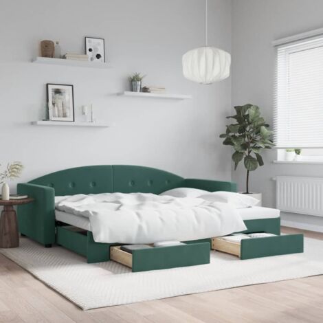 Lit de jour avec gigogne et tiroirs-Canapé-lit avec Rangement sans matelas 90x200 cm 277257 (1/5)