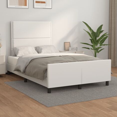 Cadre de lit sans matelas-Structure de lit blanc 120x190 cm similicuir 343640 (1/5)