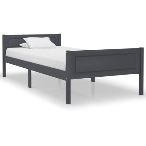 Cadre de lit sans matelas-Structure de lit bois massif de pin gris 100x200 cm 122289 (1/5)