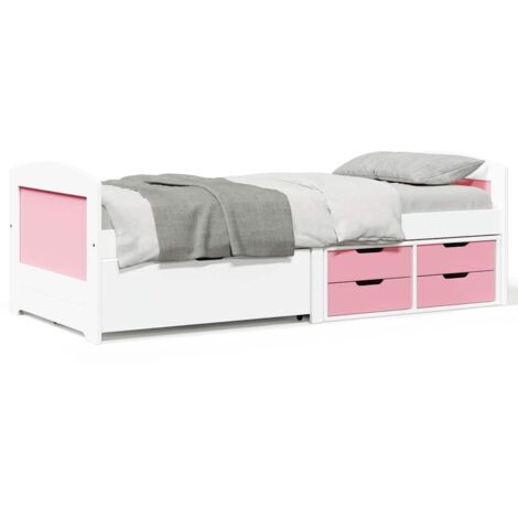 Lit de jour et 5 tiroirs sans matelas-Canapé-lit avec Rangement IRUN blanc rose 90x200 cm 543898 (1/5)