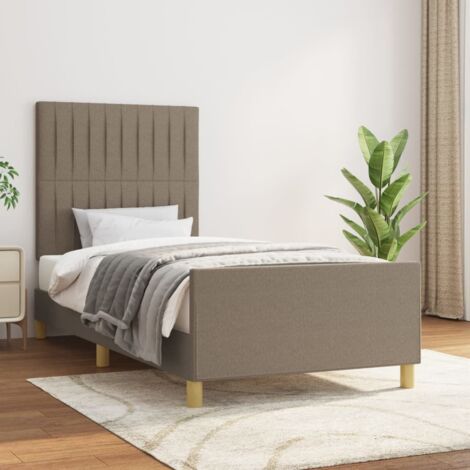 Cadre de lit sans matelas-Structure de lit taupe 100x200 cm tissu 844843 (1/5)
