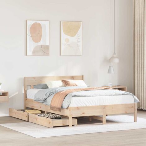 Cadre de lit sans matelas-Structure de lit 135x190 cm bois de pin massif 359113 (1/5)