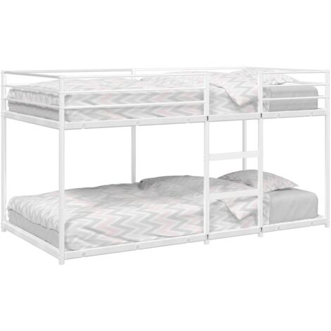 Lit superposé sans matelas-Cadre de lit blanc 90x190 cm acier 908771 (1/5)