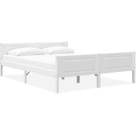 Cadre de lit sans matelas-Structure de lit bois massif de pin blanc 160x200 cm 507109 (1/5)