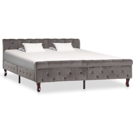 Cadre de lit sans matelas-Structure de lit gris velours 160x200 cm 697867 (1/5)