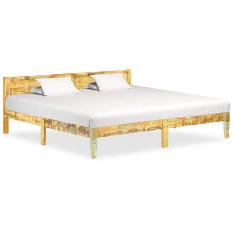 Cadre de lit sans matelas-Structure de lit Bois de récupération massif 200x200cm 147783 (1/5)
