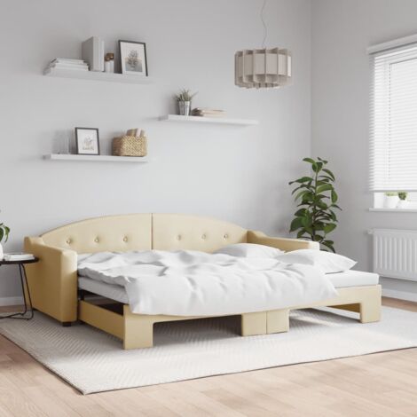 Lit de jour avec gigogne sans matelas-Canapé-lit crème 90x200 cm 787973 (1/5)