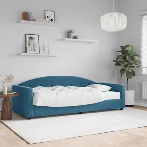 Lit de jour avec matelas-Canapé-lit bleu 90x200 cm velours 776360 (1/5)