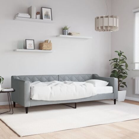 Lit de jour avec matelas-Canapé-lit gris clair 80x200 cm tissu 204618 (1/5)