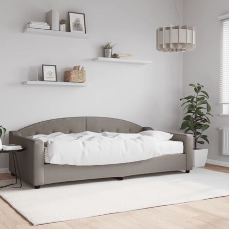 Lit de jour avec matelas-Canapé-lit taupe 100x200 cm tissu 580723 (1/5)