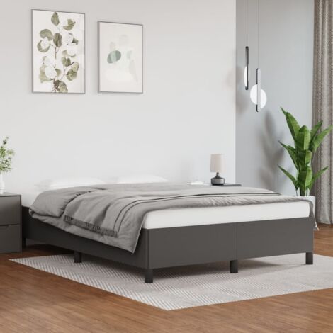 Cadre de lit sans matelas-Structure de lit gris 140x190 cm similicuir 607123 (1/5)