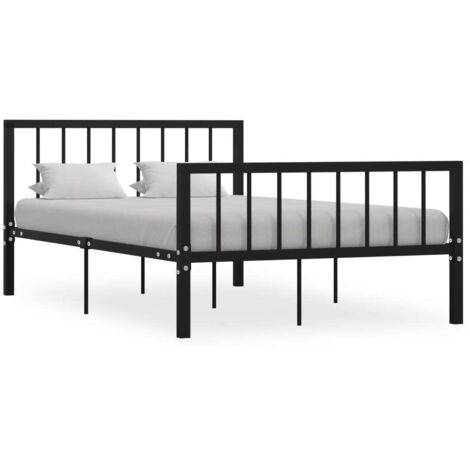 Cadre de lit sans matelas-Structure de lit noir métal 120x200 cm 130239 (1/5)