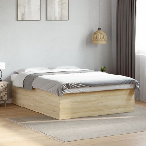 Cadre de lit sans matelas-Structure de lit chêne sonoma 150x200 cm 234319 (1/5)