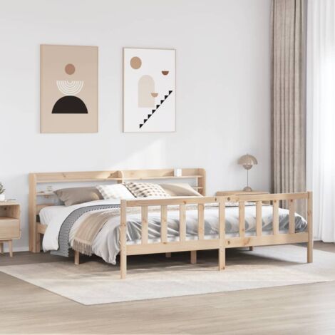Cadre de lit sans matelas-Structure de lit 180x200 cm bois massif de pin 918725 (1/5)