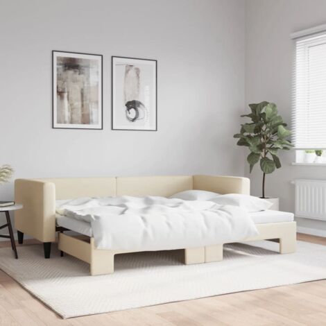 Lit de jour avec gigogne sans matelas-Canapé-lit crème 90x200 cm 692311 (1/5)