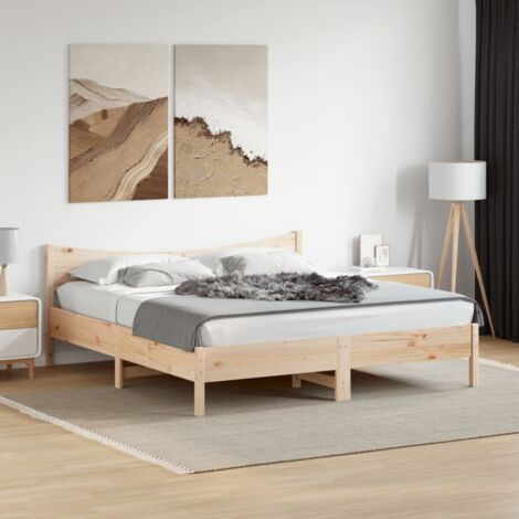 Cadre de lit sans matelas-Structure de lit 180x200 cm bois massif de pin 651997 (1/5)