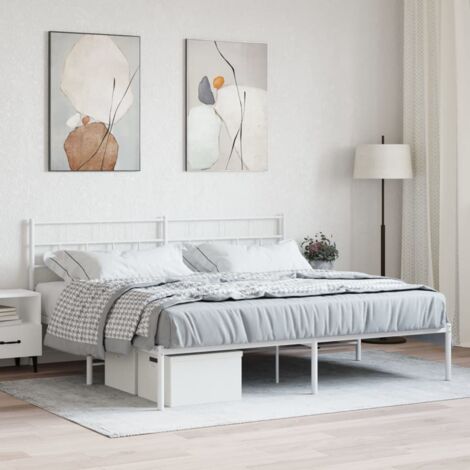 Cadre de lit métal sans matelas-Structure de lit et tête de lit blanc 180x200 cm 783683 (1/5)