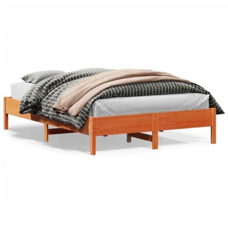Cadre de lit sans matelas-Structure de lit cire marron 120x200cm bois pin massif 995019 (1/5)