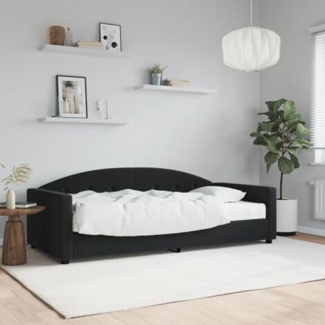 Lit de jour avec matelas-Canapé-lit noir 90x200 cm velours 113160 (1/5)