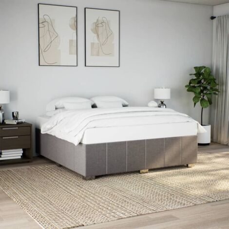 Cadre de lit sans matelas-Structure de lit taupe 180x200 cm tissu 306534 (1/5)