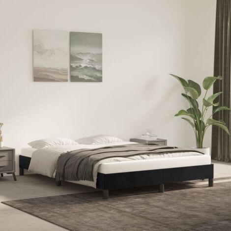 Cadre de lit sans matelas-Structure de lit noir 140x190 cm velours 864798 (1/5)