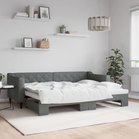 Lit de jour avec gigogne sans matelas-Canapé-lit gris foncé 80x200 cm 939406 (1/5)