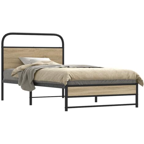 Cadre de lit sans matelas-Structure de lit 100x200 cm chêne fumé bois ingénierie 789372 (1/5)