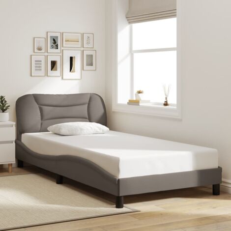 Cadre de lit sans matelas-Structure de lit taupe 100x200 cm tissu 322582 (1/5)