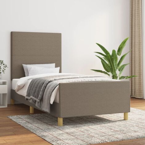 Cadre de lit sans matelas-Structure de lit taupe 100x200 cm tissu 845653 (1/5)