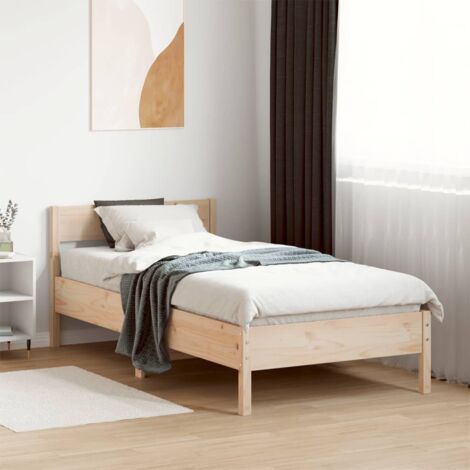 Cadre de lit sans matelas-Structure de lit 75x190 cm bois de pin massif 507219 (1/5)