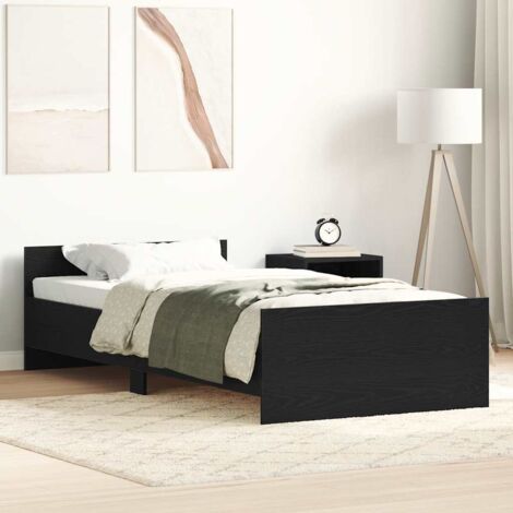 Cadre de lit sans matelas-Structure de lit chêne noir 100x200 cm 398404 (1/5)