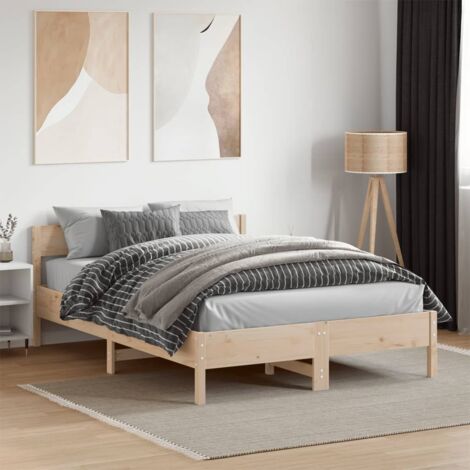 Cadre de lit sans matelas-Structure de lit 140x190 cm bois de pin massif 918314 (1/5)