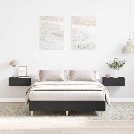 Cadre de lit sans matelas-Structure de lit noir 120x190 cm bois d'ingénierie 377717 (1/5)