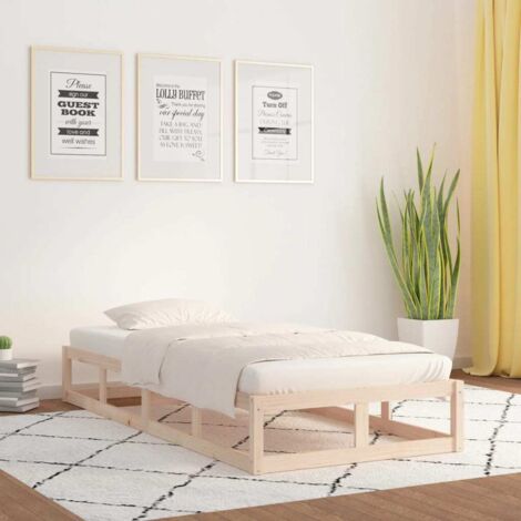 Cadre de lit sans matelas-Structure de lit 75x190 cm bois massif 480980 (1/5)