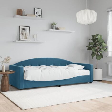 Lit de jour avec matelas-Canapé-lit bleu 80x200 cm velours 457578 (1/5)