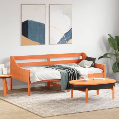 Lit de jour sans matelas-Canapé-lit cire marron 90x190 cm bois pin massif 191357 (1/5)