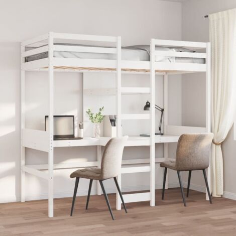 Cadre de lit superposé sans matelas-Structure de lit blanc 80x200 cm pin massif 114887 (1/5)
