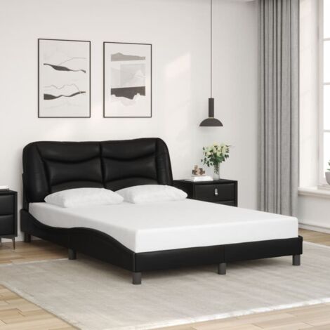 Cadre de lit sans matelas-Structure de lit noir 140x200 cm similicuir 304249 (1/5)