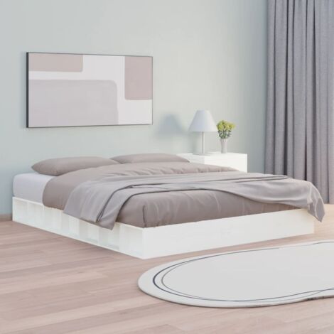 Cadre de lit sans matelas-Structure de lit blanc 180x200 cm bois massif 747721 (1/5)