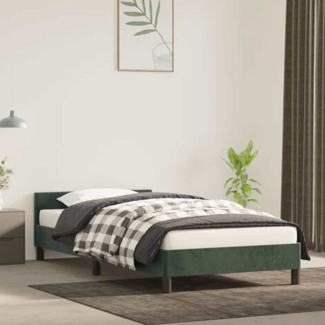 Cadre de lit sans matelas-Structure de lit vert foncé 100x200 cm velours 383869 (1/5)