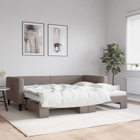 Lit de jour avec gigogne sans matelas-Canapé-lit taupe 90x200 cm 184198 (1/5)