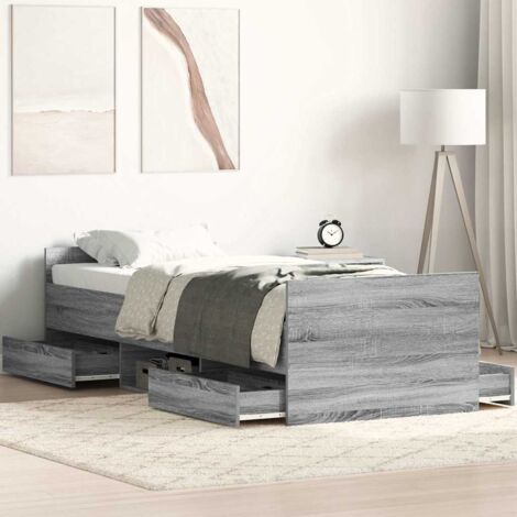 Cadre de lit sans matelas-Structure de lit sonoma gris 90x200 cm 607881 (1/5)